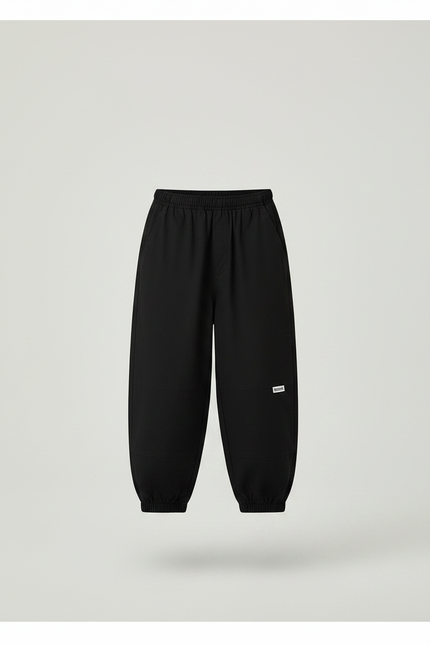 Pantalon Parachute Noir Kaki Ample Cargo Garçon - Toile - vue 3