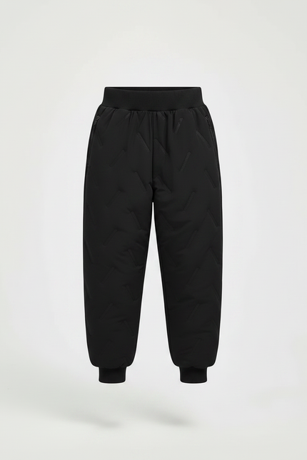 Pantalon Parachute Noir Matelassé Hiver Enfant Garçon - Polyester - vue 3