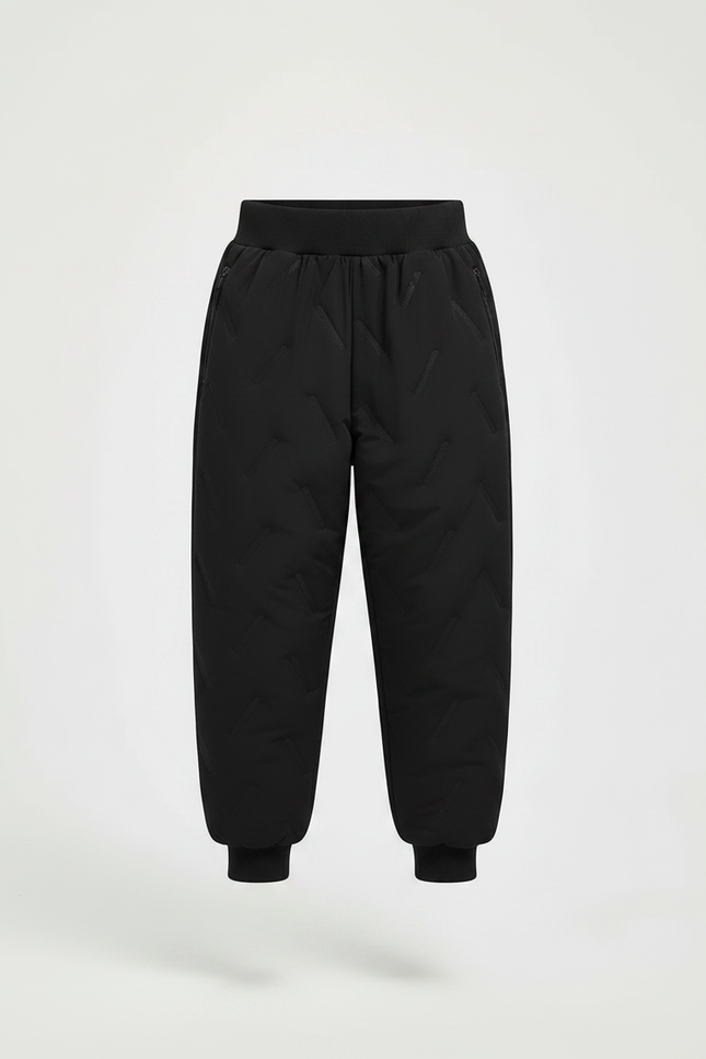 Pantalon Parachute Noir Matelassé Hiver Enfant Garçon - Polyester - vue 3