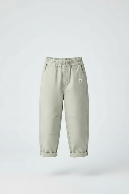 Pantalon Parachute Kaki Ample Coton Garçon Décontracté - vue 3