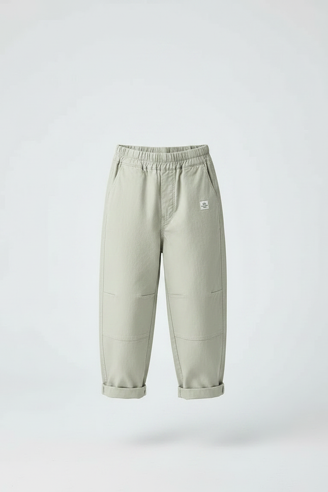 Pantalon Parachute Kaki Ample Coton Garçon Décontracté - vue 3