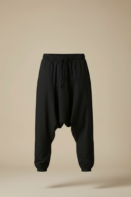 Pantalon Parachute Noir Ample Homme Décontracté - Polyester - vue 3