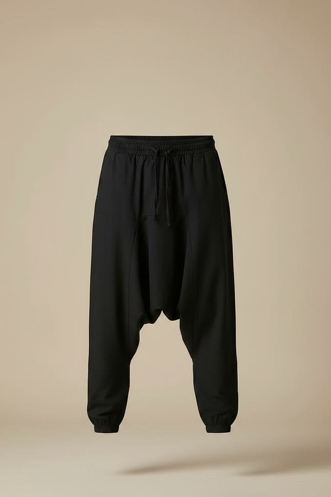 Pantalon Parachute Noir Ample Homme Décontracté - Polyester - vue 3