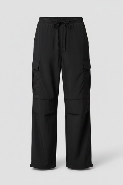 Pantalon Parachute Homme Noir Baggy - Polyester - vue 3