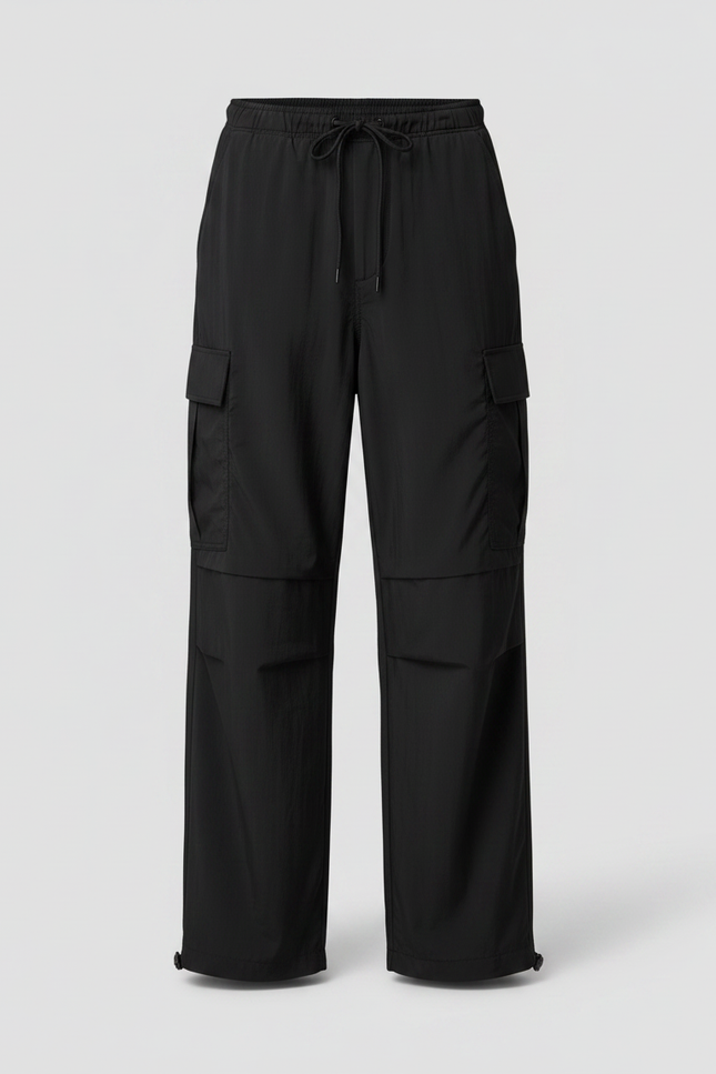 Pantalon Parachute Homme Noir Baggy - Polyester - vue 3