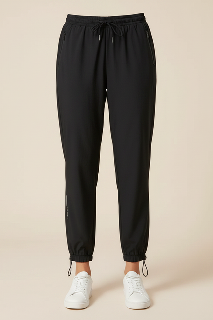 Pantalon Parachute Noir Ample Sport Cordon Femme - Polyester - vue 3