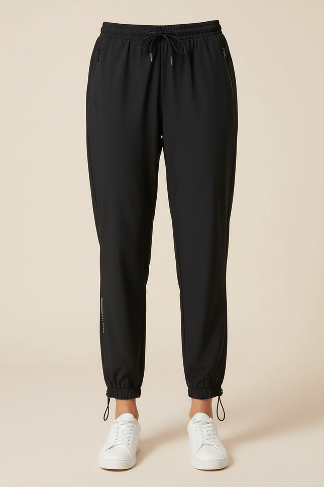 Pantalon Parachute Noir Ample Sport Cordon Femme - Polyester - vue 3