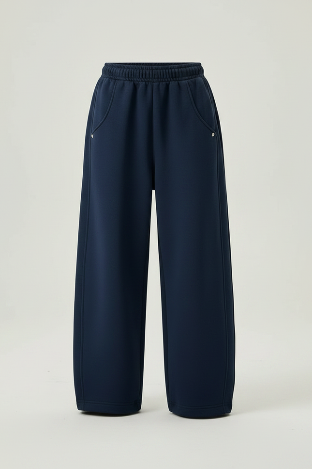Pantalon Parachute Bleu Marine Ample Décontracté Coton Enfant - Molleton - vue 3