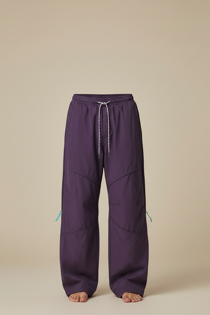 Pantalon Parachute Violet Ample Décontracté Homme Cordon Sport - Polyester - vue 3