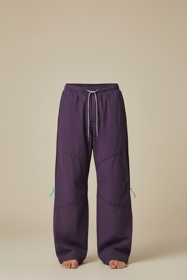 Pantalon Parachute Violet Ample Décontracté Homme Cordon Sport - Polyester - vue 3