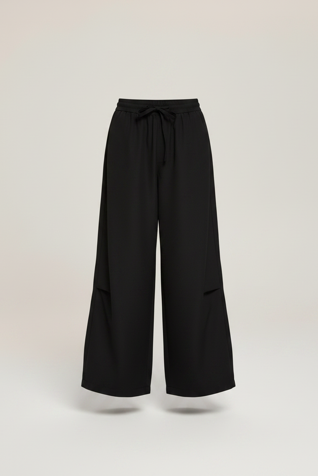 Pantalon Parachute Noir Ample Décontracté Cordon Enfant - Polyester - vue 3