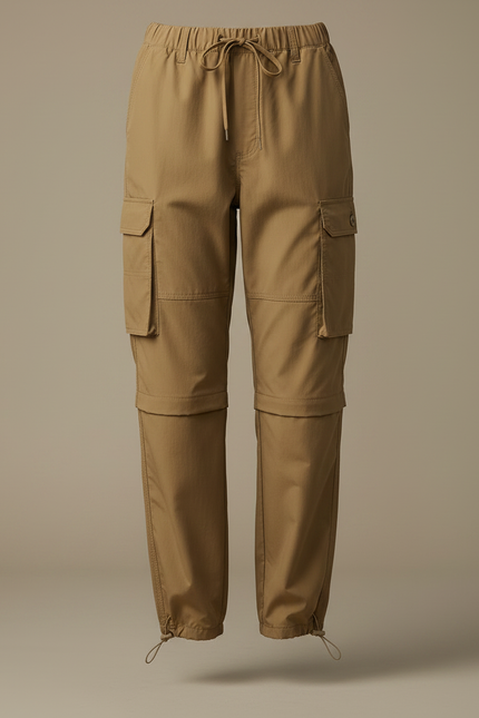Pantalon Parachute Kaki Ample Convertible Cargo Femme - Polyester - vue 3
