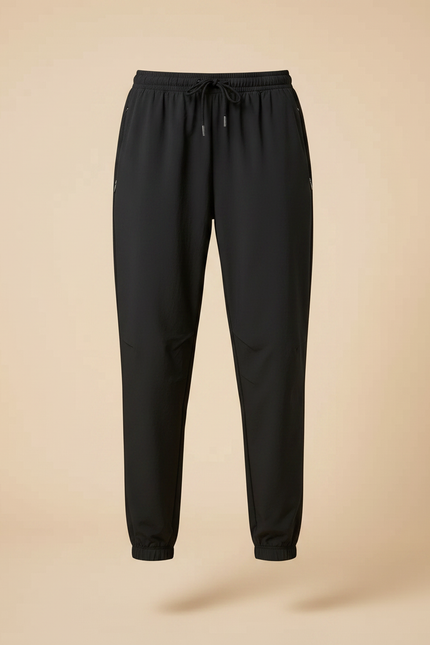 Pantalon Parachute Noir Ample Fluide Cordon Sport Femme - Polyester - vue 3