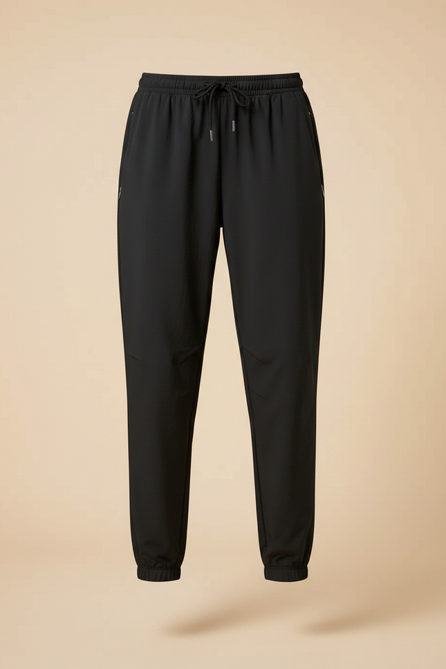 Pantalon Parachute Noir Ample Fluide Cordon Sport Femme - Polyester - vue 3