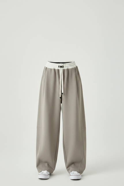 Pantalon Parachute Kaki Ample Cordon Décontracté Fluide - Molleton - vue 3