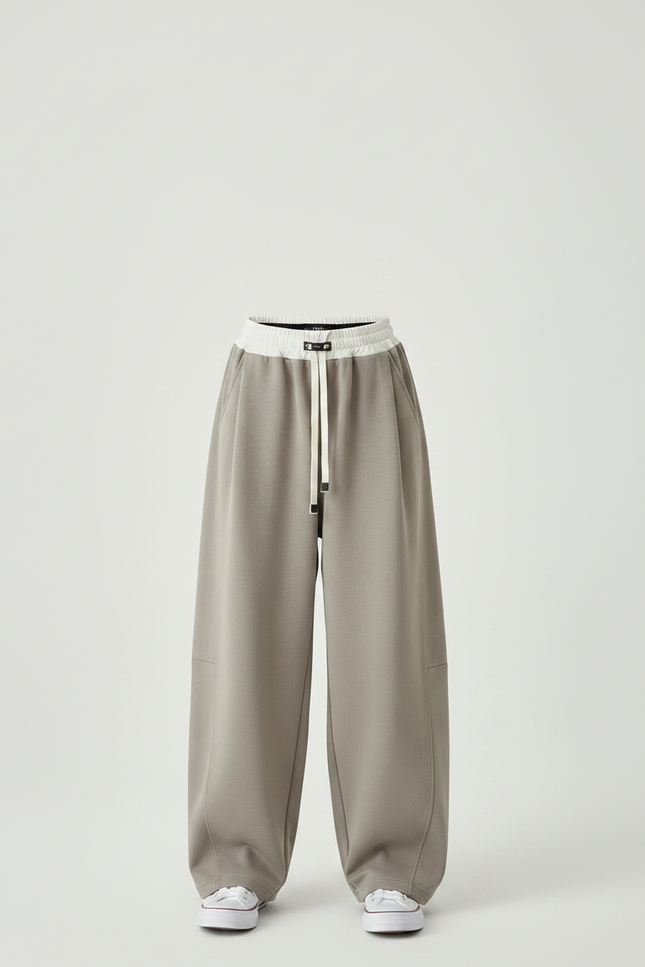 Pantalon Parachute Kaki Ample Cordon Décontracté Fluide - Molleton - vue 3