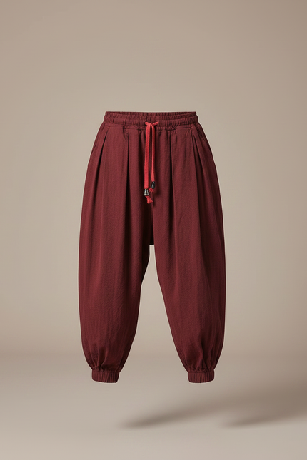 Pantalon Parachute Bordeaux Ample Coton Enfant - vue 3