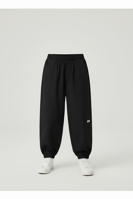 Pantalon Parachute Cargo Ample Garçon Décontracté - Kaki Polyester - vue 3
