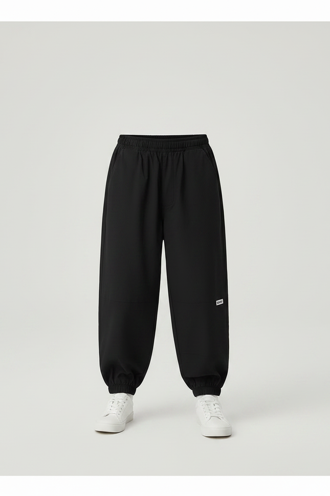 Pantalon Parachute Cargo Ample Garçon Décontracté - Kaki Polyester - vue 3