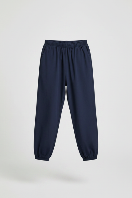 Pantalon Parachute Enfant Bleu Marine Ample Coton - vue 3