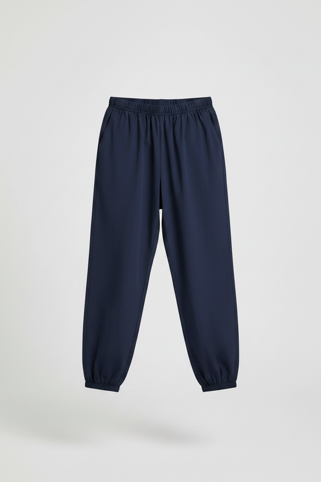 Pantalon Parachute Enfant Bleu Marine Ample Coton - vue 3