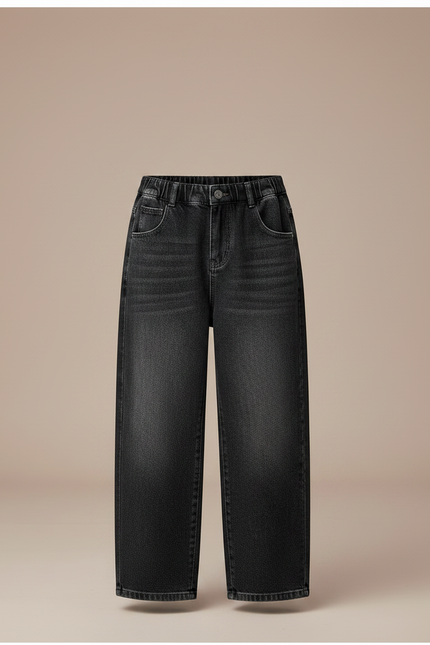 Pantalon Parachute Denim Noir Ample Garçon Décontracté - Jean - vue 3