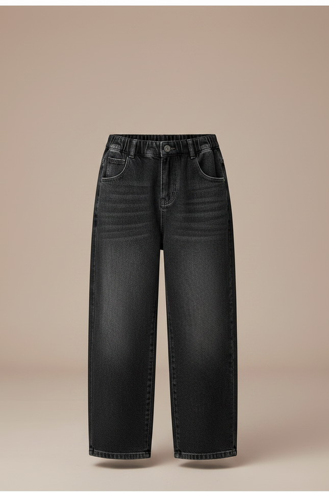 Pantalon Parachute Denim Noir Ample Garçon Décontracté - Jean - vue 3