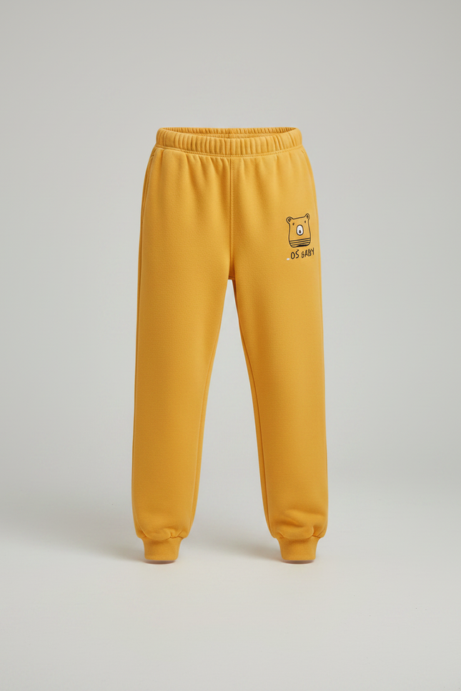 Pantalon Parachute Jaune Molleton Ours Enfant Décontracté - vue 3