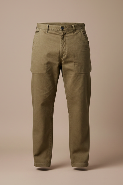 Pantalon Parachute Kaki Ample Coton Décontracté Multipoches Homme - Gabardine - vue 3