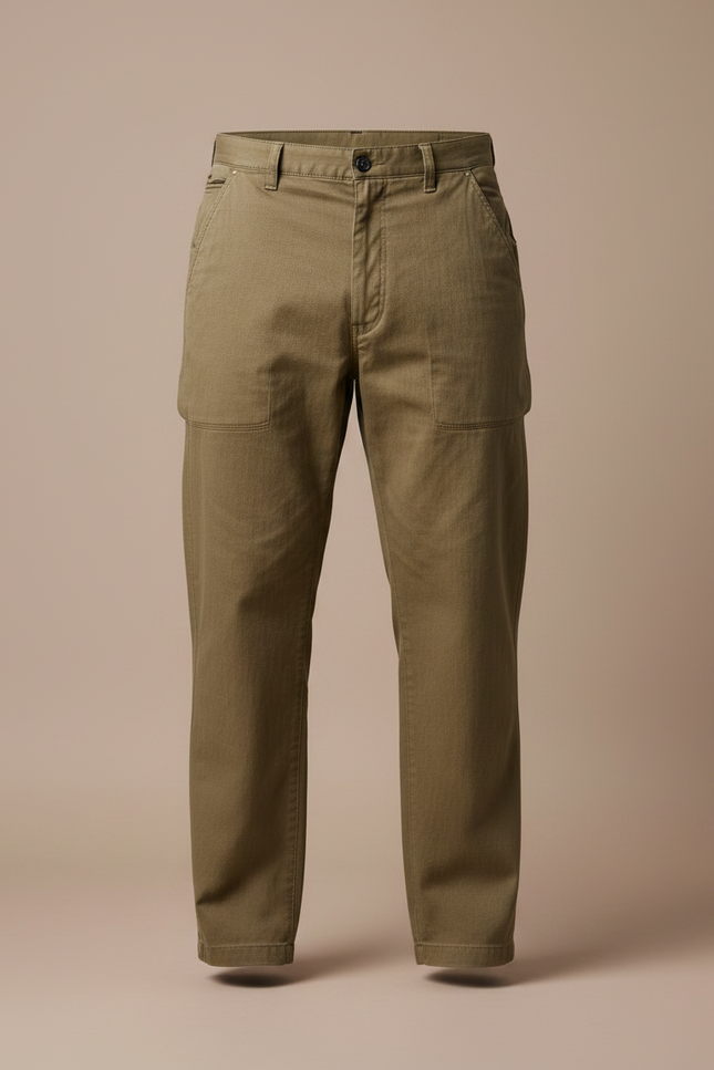 Pantalon Parachute Kaki Ample Coton Décontracté Multipoches Homme - Gabardine - vue 3