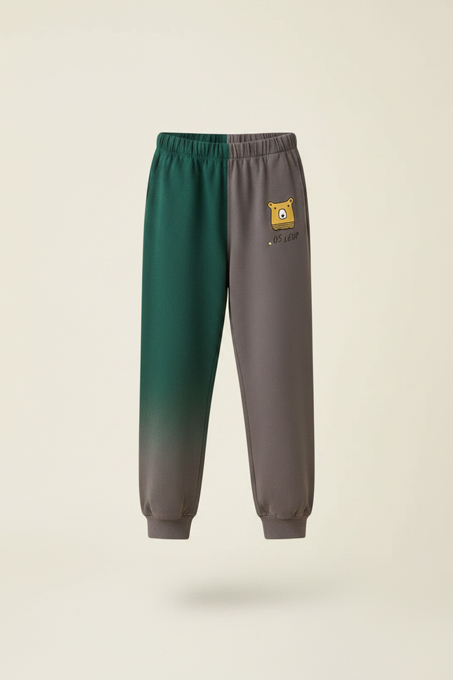 Pantalon Parachute Bicolore Molleton Ours Enfant Décontracté - Multicolore - vue 3