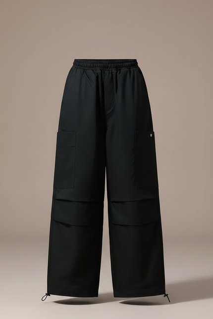 Pantalon Parachute Noir Cargo Ample Enfant Moderne - Polyester - vue 3