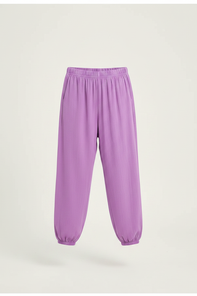 Pantalon Parachute Violet Fluide Ample Coton Enfant - Lin - vue 3