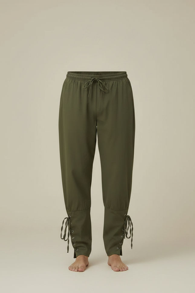 Pantalon Parachute Kaki Ample Lacets Homme Décontracté - Gabardine - vue 3