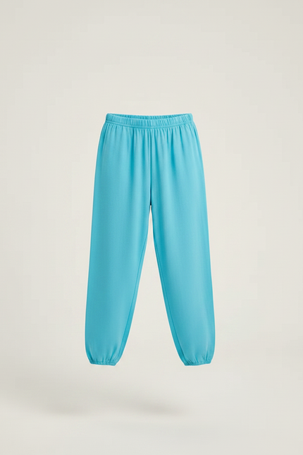 Pantalon Parachute Bleu Ciel Fluide Ample Coton Enfant - Viscose - vue 3