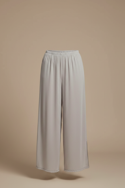 Pantalon Parachute Gris Fluide Ample Élégant Femme - Polyester - vue 3