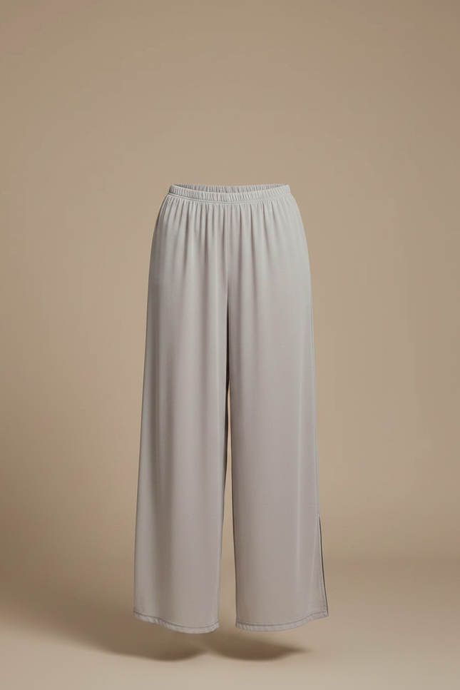 Pantalon Parachute Gris Fluide Ample Élégant Femme - Polyester - vue 3