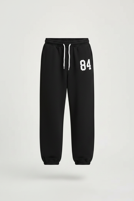 Pantalon Parachute Noir Ample Unisexe 84 - Molleton - vue 3