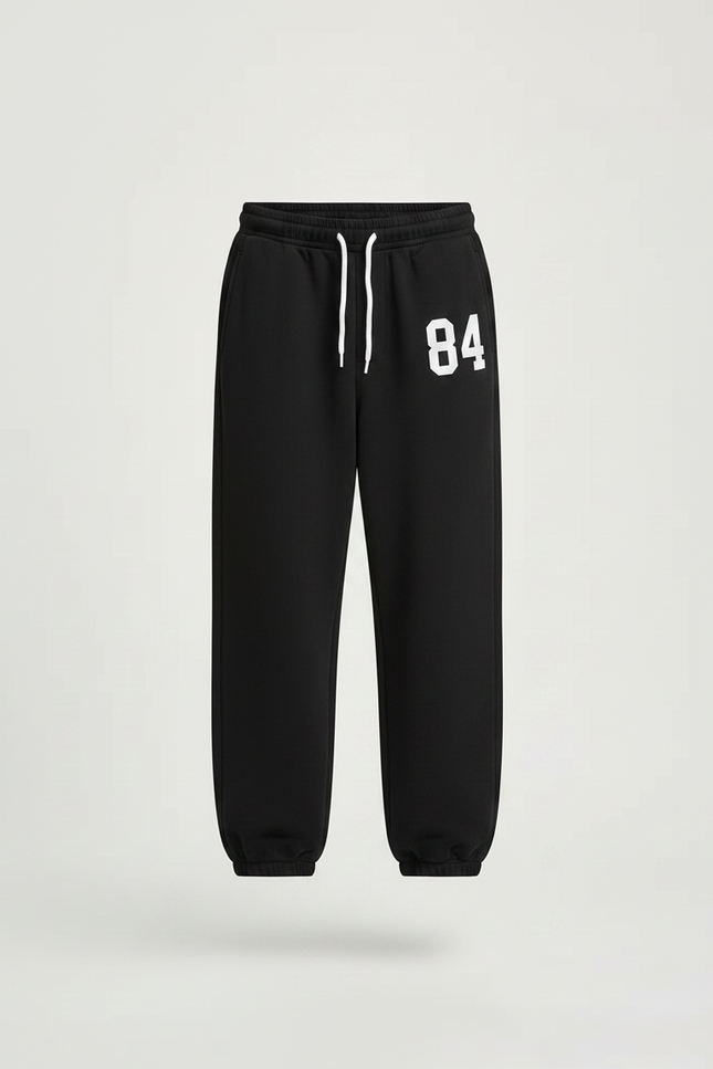 Pantalon Parachute Noir Ample Unisexe 84 - Molleton - vue 3