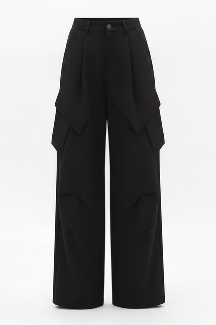 Pantalon Parachute Noir Ample Cargo Femme Urbain - Polyester - vue 3
