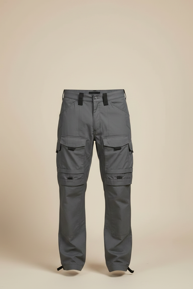 Pantalon Parachute Gris Tactique Ample Résistant Homme - Polyester - vue 3
