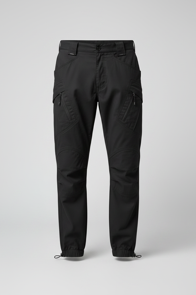 Pantalon Parachute Homme Noir Resserré Aux Chevilles Nylon Techwear - Gabardine - vue 3