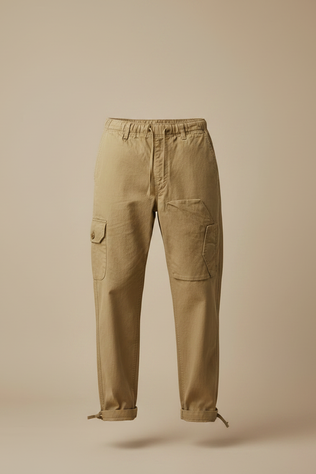 Pantalon Parachute Kaki Ample Coton Cargo Homme Décontracté - vue 3