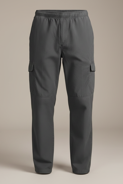 Pantalon Parachute Gris Ample Coton Cargo Homme - vue 3