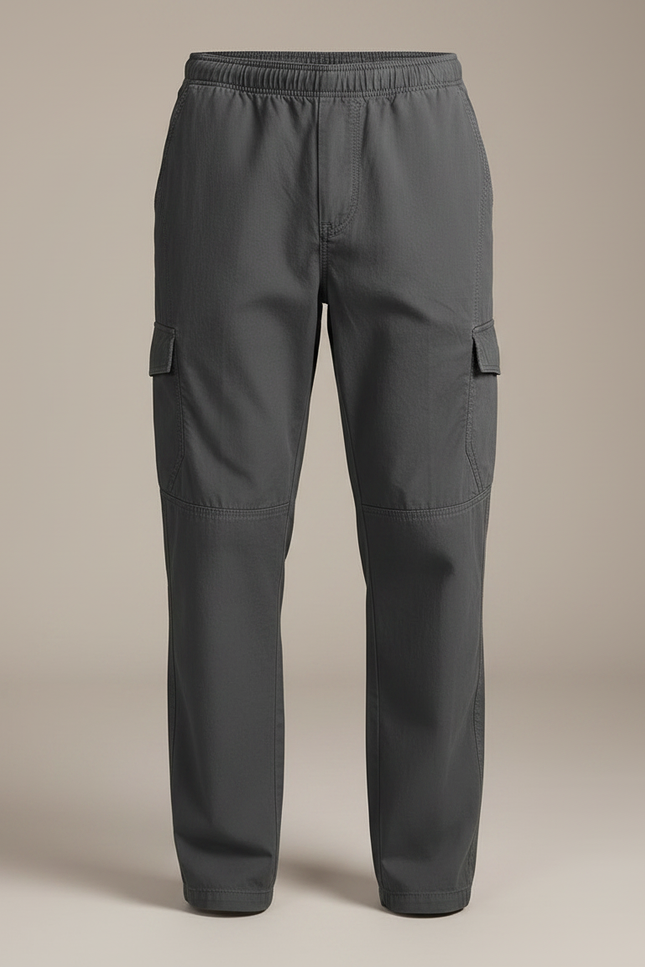 Pantalon Parachute Gris Ample Coton Cargo Homme - vue 3