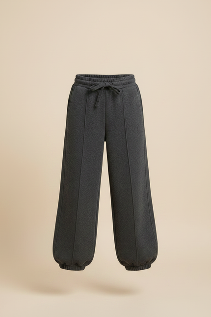 Pantalon Parachute Gris Ample Décontracté Fille Coton - Molleton - vue 3