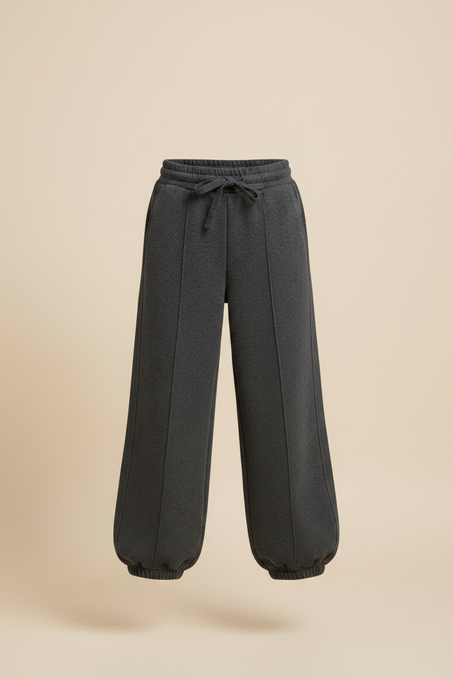 Pantalon Parachute Gris Ample Décontracté Fille Coton - Molleton - vue 3