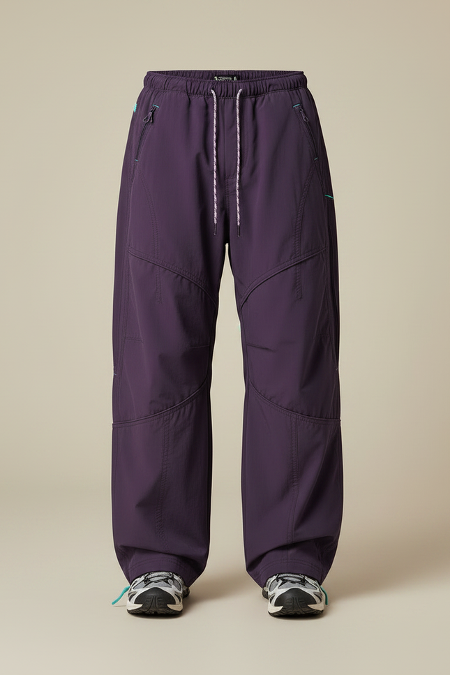Pantalon Parachute Violet Ample Décontracté Cordon Sport Homme - Polyester - vue 3
