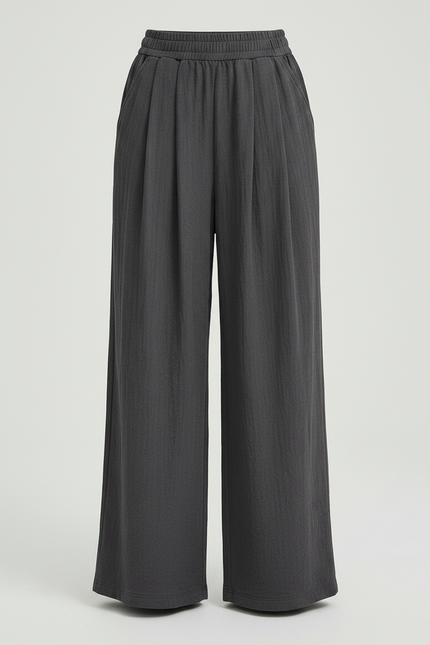 Pantalon Parachute Gris Ample Fluide Fille Confortable - Lin - vue 3