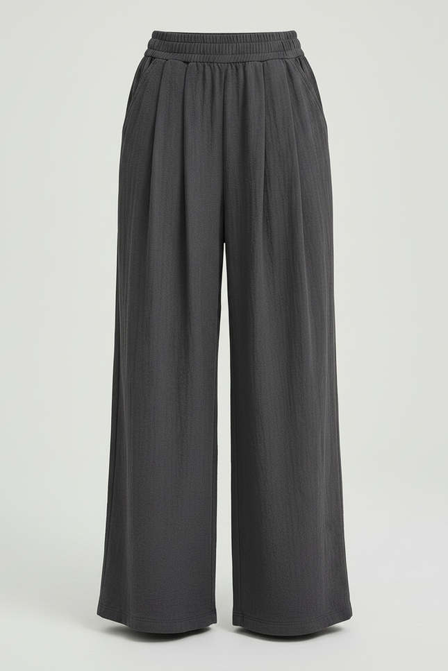 Pantalon Parachute Gris Ample Fluide Fille Confortable - Lin - vue 3